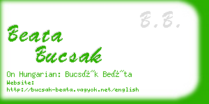 beata bucsak business card